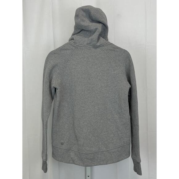 LULULEMON Fleece Please Hoodie Full Zip Sweatshirt Heathered Speckled Gray Sz 4 - Picture 7 of 9